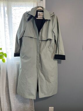 London Fog Light blue Trench Coat with navy Cuffs
